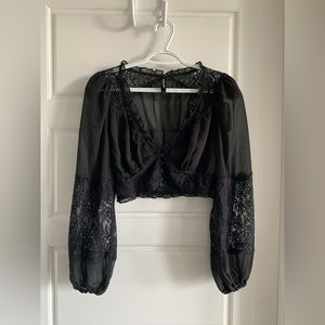 For Love & Lemons X Victorias Secret Freya Flower Lace Blouse